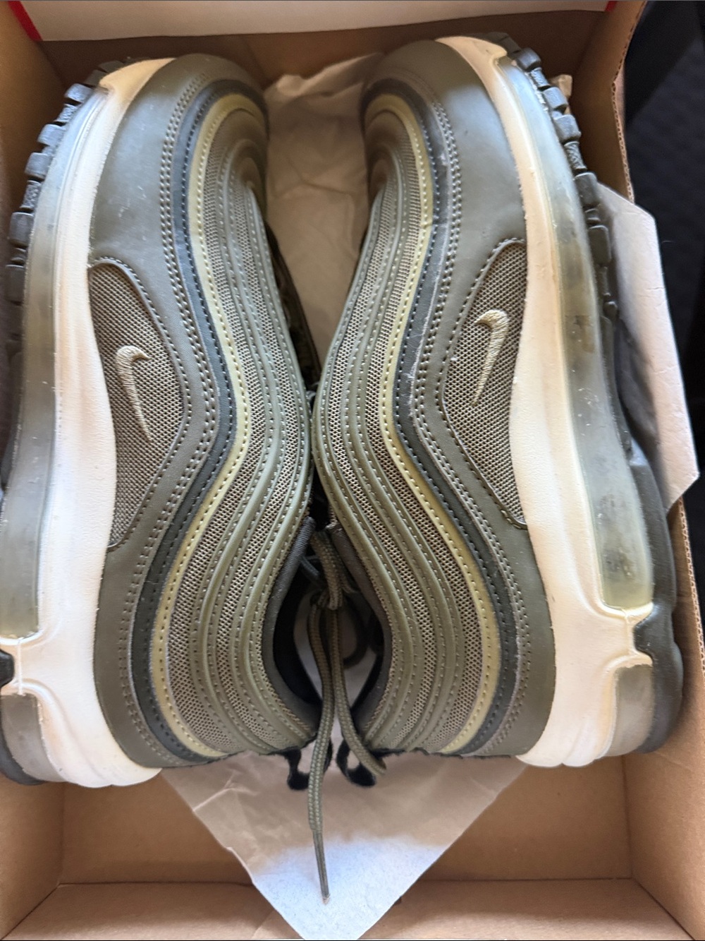 Nike Air Max 97 Men’s Sneakers - Olive Green & White